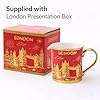 JRose Collections London Souvenir Fine China Mug 300ml – Red & Gold Skyline Design, Ceramic Tea & Coffee Cup with Metallic Gold Handle, London Landmarks Collectible Mug with Presentation Box 0271 #3