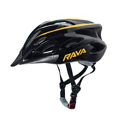 Capacete Para Ciclismo Laranja Tamanho Grande 57 a 61cm C/Viseira In Mold Rava