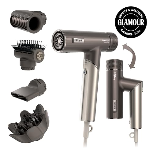 Shark SpeedStyle Pro Flex Professional Performance High-Velocity Hair Dryer System with Scalp Shield & IQ Speed Styling and Drying Suite, Lightweight, Ionic, No Heat Damage, Mocha Silver, HD542 - Image 3