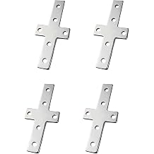 4 Pcs Steel Cross Mending Plate, Cross Shaped Flat Corner Brace Bracket, Heavy Duty Connecting Brackets, Easy to Use for Chairs, Sofas, Cabinets, Doors, Windows3030