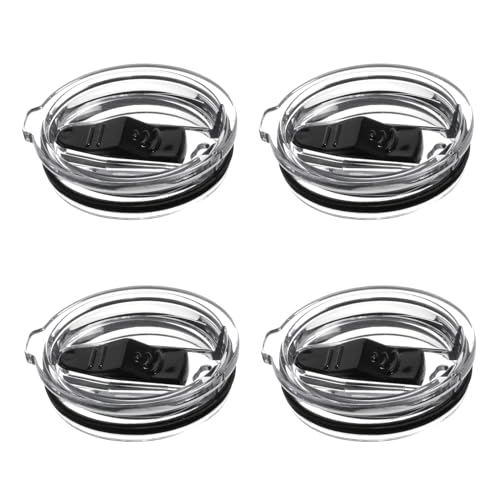 Volhoply Leakproof Sliding Lids for Coffe Mug and Tumbler Bulk 4 Pack,BPA-Free Reusable Cup Cover(Sliding Lid,4 Set)