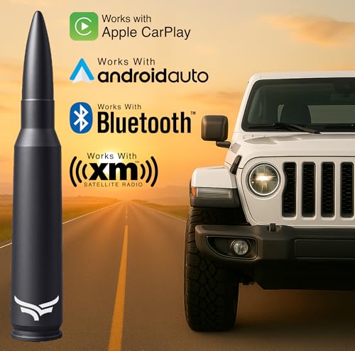 Image of 50 Cal Badass Bullet Antenna Fits Jeep Wrangler JK & JL from (2007 for Jeep Wrangler & Gladiator Accessories - Car Wash Safe & Anti Thelf Design - Ditch The Whip & Upgrade Your Jeep
