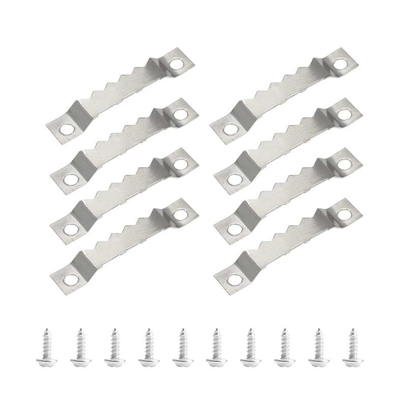 Image of 100pcs Sliver Sawtooth Picture Frame Hanger Canvas Picture Frame Hanging Hooks with Screws Sawtooth Hangers Hardware Tools