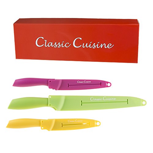 Classic Cuisine 14 Pc Colored Knife Set With Sheaths-Pro Grade, Assorted #TOP4