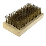 uxcell 3.9inch Length Hardware Wood Handle Brass Wire Brush Cleaning Tool