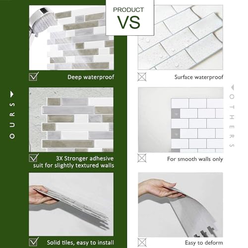 STICKGOO Peel and Stick Wall Tile Self-Adhesive Backsplash Thicker Design - image 6