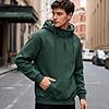 RUIZEHONG Fleece Hoodies for Men High Neck Sweatshirts Casual Loose Fit Lightweight Techwear Pullover Fall Winter Green #5