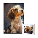 Puzzle d'intelligence en bois imprimé chien mignon 28 x 40 cm – 300 pièces (boîte) – Puzzle éducatif pour adultes – Puzzle de décoration de la maison