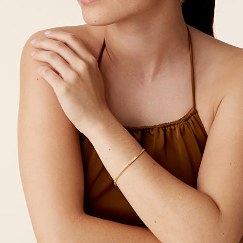 PAVOI 14K Gold Plated Lightweight Chain Bracelet | Curb Link and Cable Chain Bracelets for Women2