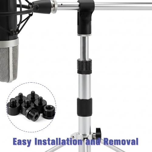 10Pcs Mic Stand Adapter Kit, 5/8 Female to 3/8 Male and 3/8 Female to 5/8 Male, 5/8 Female to 1/4 Male and 1/4 Female to 5/8 Male Screw Adapter for Microphone Stand Boom Arm Camera Tripod - Image 6