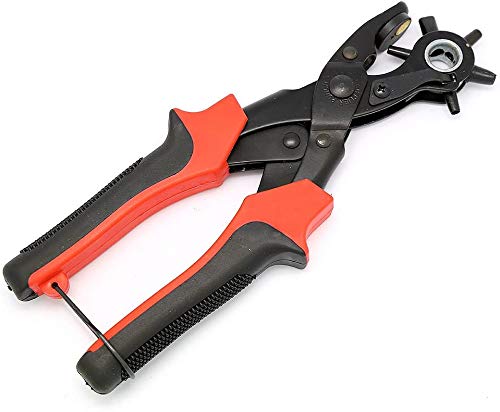 Milla Youpin Leather Hole Punch Set for Belts, Watch Bands, Straps, Dog Collars, Saddles, Shoes, Fabric, DIY Home or Craft Projects. Super Heavy Duty Rotary Puncher, Multi Hole Sizes Maker Tool
