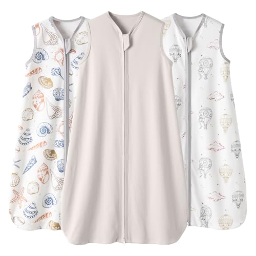 Image of Baby Sleep Sack 12-18 Months, 3 Pack 0.5 Tog Sleeping Sack 100% Cotton Supersoft Thermostatic Toddler Sleeping Bag for Babies Infant, 2-Way Zipper Baby Wearable Blanket for Summer