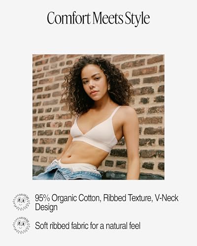 Women's Core Wirefree Ribbed Cotton Triangle Bralette3