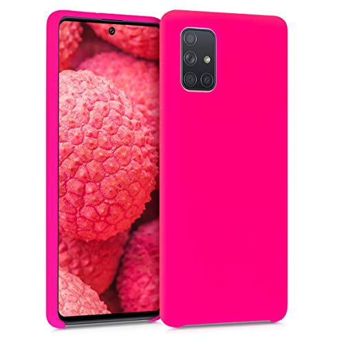 kwmobile Cover per Samsung Galaxy A71 Custodia - Back Case per Smartphone in Silicone TPU - Protezione Gommata - rosa shocking