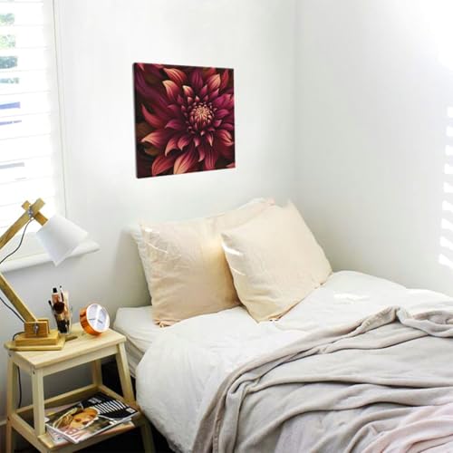 Impression sur toile moderne fleur rouge de qualité supérieure - 5