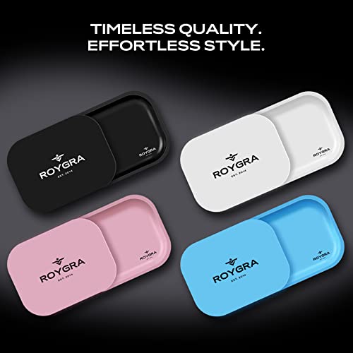 Roygra Rolling Tray With Pvc Soft Magnetic Lid, Metal Matte Tray (Black, Medium - 7 X 5.5'') #TOP4