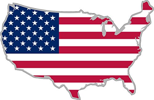 Akachafactory Autocollant Sticker Voiture Moto Carte Drapeau USA Etats Unis amerique americain