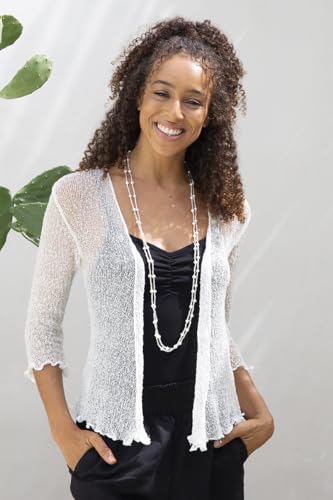Image of Back From Bali Womens Sheer Shrug Cardigan Lightweight Knit