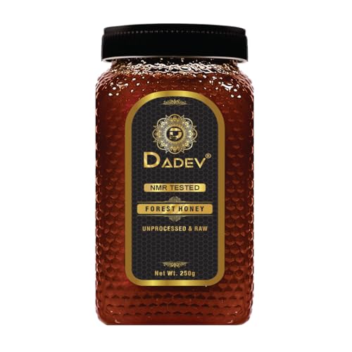 Image of DADEV HONEY Raw Organic Honey 250g | NMR Tested | 100% Pure Raw and Natural Honey | No Added Sugar | Unprocessed Forest Organic Honey-250gm GLASS JAR