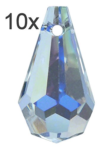 10x AMBROS Kristall "Wiener Birnel" 20mm Crystal AB - Strahlende Suncatcher Für Fenster, Schmuck & Fengshui