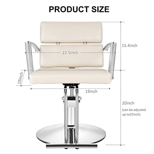Artist Hand Salon Chair For Hair Stylist Classic Barber Chairs, Heavy Duty Hydraulic Pump, 360° Rolling Swivel Spa Beauty Equipment For Hair Stylist Women Man, Max Load 330 Lbs (White) #TOP6