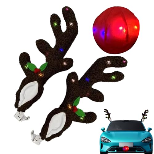 Cuernos de reno para vehículo: detalles navideños con luces para regalar