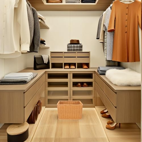 Cesta rectangular de plástico para organización de armarios YARNOW 8