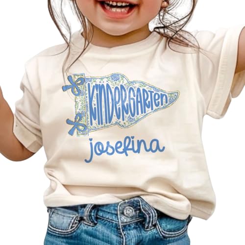 Custom Kid's Name Shirt for Back to School, Custom Alphabet T-Shirt, First Day of School Kid Toddler Tee for Girls Boys