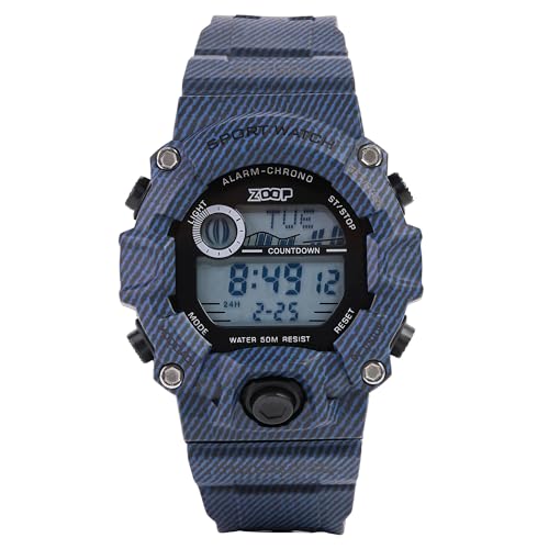 Image of Zoop Digital Watch with Digital Dial & Striped Blue Strap for Boys Kids, from House of Titan - 16051PP06