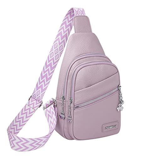 Bolsa para mujer con cable de datos USB, bolsa de mensajero, bolsa de pecho casual, mochila de gran capacidad, mochila de senderismo para niños pequeños, Morado (, Talla única