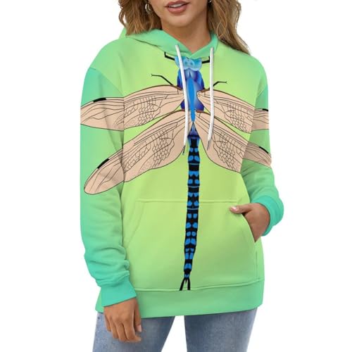 Sweatshirt libellule finitions soignées pull à capuche haut de gamme S - 5