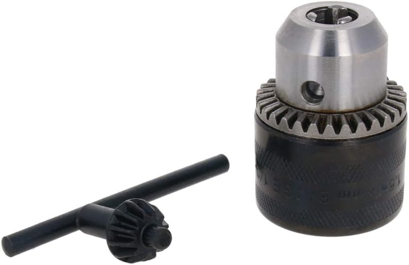 Auniwaig Drill Chuck with Chuck Key Square Handle 1.5-13mm 1/2-20UNF Quick Connect Impact Driver Conversion Drill Chuck Y45 Steel for Electric Impact Corded Cordless Drill