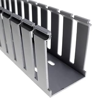 Panduit G2X3LG6 Type G Slotted Wall Wiring Duct, 0.31 in Wide Finger Slot, 2 in W x 3 in D, PVC