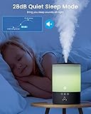Cool Mist Humidifiers for Bedroom Large Room, Esemoil Upgraded 2.5L Smart WiFi Baby Air Humidifier with Top-Fill & 28dB, 24H & BPA-Free Ultrasonic Diffuser for Plants, 8 Color Light, Works with Alexa thumbnail 3