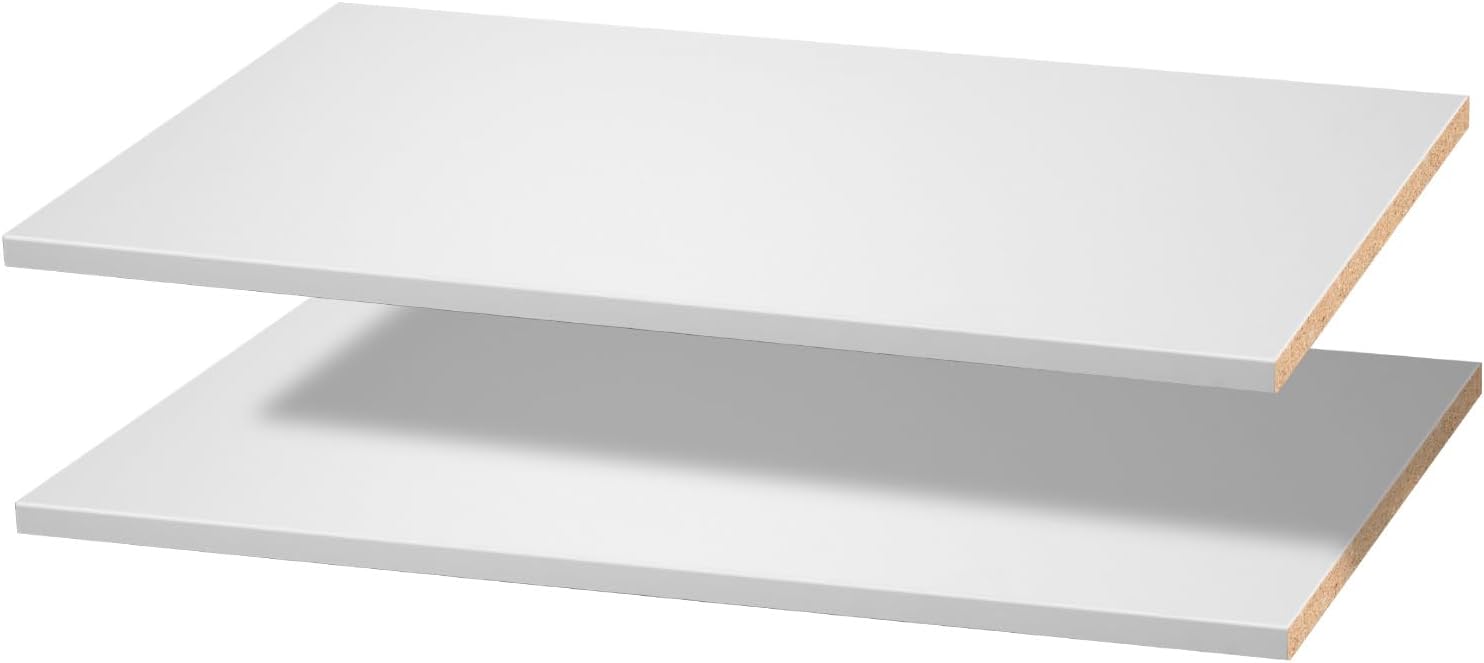VEVOR Melamine Shelves, 2 Piece, Wooden Cabinet Shelves Cut to Size for Closet System, Replacement Cabinet Shelf, Versatile Use Wardrobe Board for Closets, Cabinets, or any custom Shelving Needs
