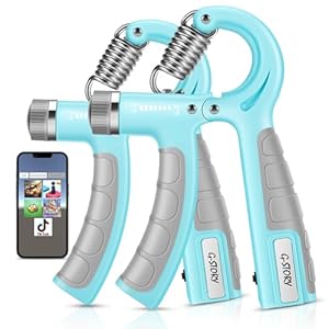 Hand Grip Strengthener for game APP 2 Pack Adjustable Resistance 10-130 lbs Forearm Exerciser, Grip Strength Trainer for Muscle Building and Injury Recovery for Athletes (Azul, Double Pack)