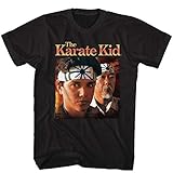 Karate Kid 1980s Martial Arts Movie Daniel & Miyagi Stare Adult T-Shirt Tee