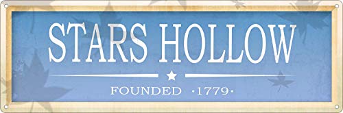 Wisesign Insegne in metallo vintage Stars Hollow, Founded in 1779, sottile targa in latta retrò per interni bar stile vintage 15,2 x 40,6 cm decorazione da parete unica