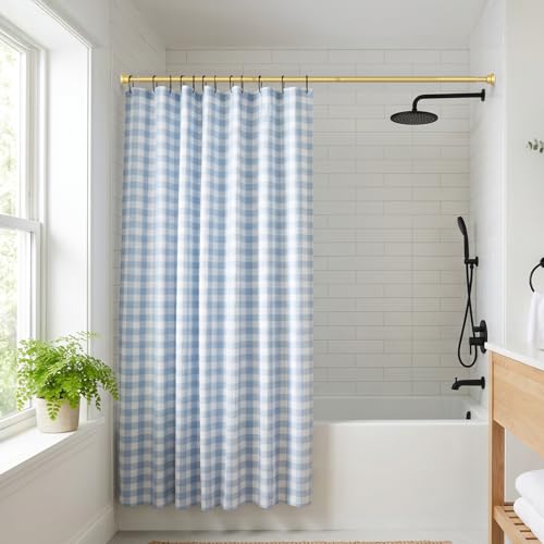 Image of Shower Curtain Rod Gold Tension Rod 45 to 77 Inch Spring Curtain Rod Shower rod Non Slip shower curtain rod 1pcs for Windows No Drilling Adjustable Tension Rods of Curtain Window Closet Kitchen