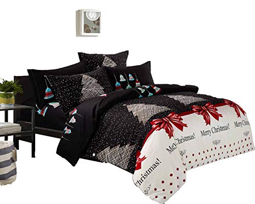 Swanson Beddings Christmas 3-Piece Microfiber Bedding Set: Duvet Cover and Pillow Shams (King)