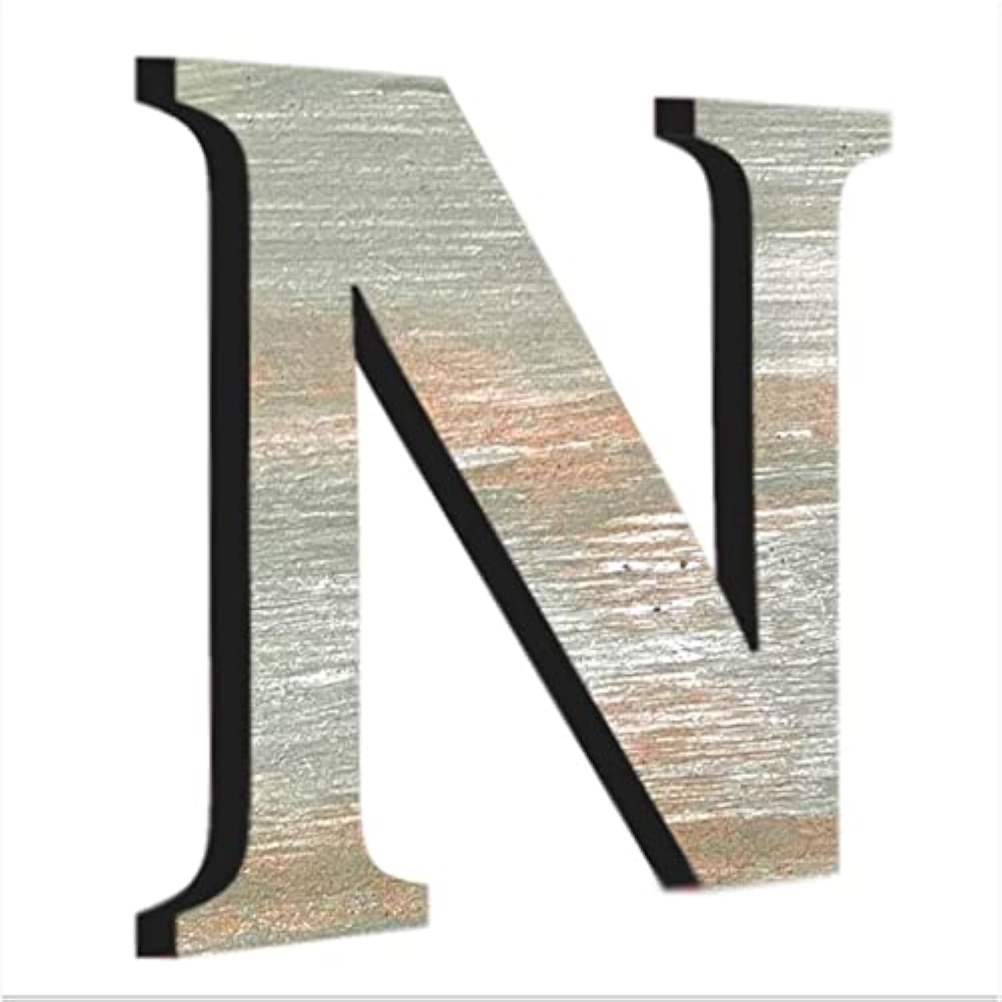 Wooden Alphabet Letter N for Wall Decoration