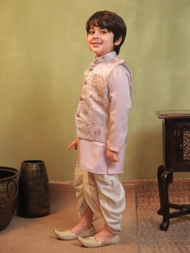 Image of AJ DEZINES Kids Ethnic Wear Kurta Waistcoat and Dhoti Pant for Boys