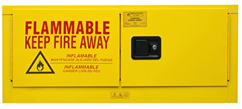 Image of Durham 1012MH-50 Flammable Safety Cabinet, 2 Manual Door, 12 gal HOR, 43 inch x 18 inch x 18 inch, Yellow