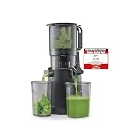 CASO Juice Fit Pro - Slow Juicer, Testsieger: Haus & Garten Test, niedrige Umdrehungszahl (40 U/min), Große Einfüllöffnung von 130 mm Ø für ganze Früchte, Schwarz