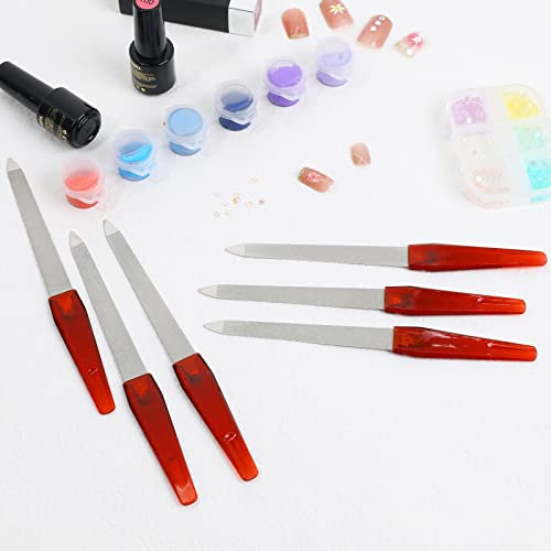 Sword Nail File,6 Pack Metal Nail File For Natural Nails Double Sided Sapphire Grit Nail File Stainless Steel Nail File With Non Slip Handle Professional Manicure Tools For Fingernails, Toenails #TOP1