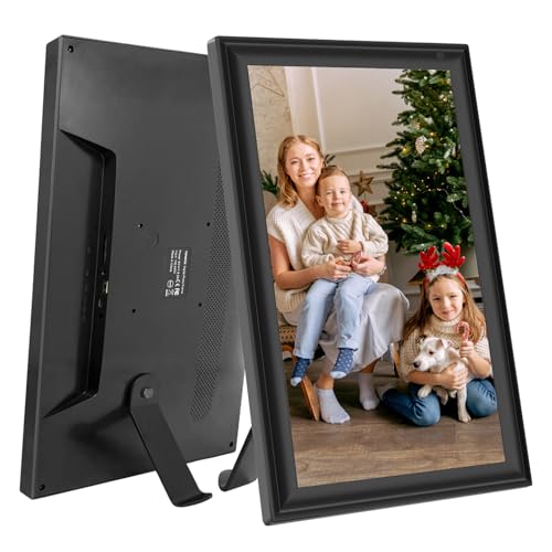 Image of AKImart 15.6 Inch 32GB Large Digital Photo Frame, Digital Picture Frame WiFi, IPS HD Touch Screen, Photo Frame with Auto-Rotate Instant Share Photo /Video Sharing via Frameo App, Gift for Mom