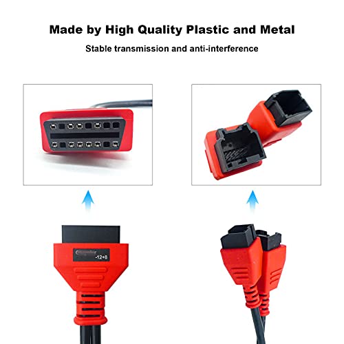 Cable Adapter Fits for Chrysler 12+8 Programming Cable Connector OBD2 Diagnostic Cable Fits for Autel MaxiSys MS906 MS906BT MS906TS MS908 MS908S MS908S PRO Maxisys Elite