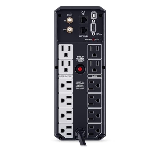 Image of CyberPower CP1350AVRLCD3 Intelligent LCD UPS Battery Backup | 1350VA /815W, 12 Outlets, 2 USB Ports, AVR, Mini Tower, UL Certified