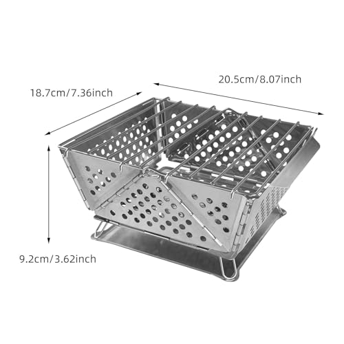 Brasero pliable et barbecue de camping compact en acier inoxydable - 3