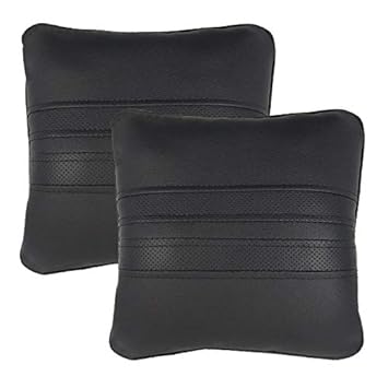 Infinity Fox Leatherette Universal Sporty Car Seat Cushion for All Cars, Black, Set of 2 Pcs